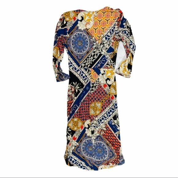 Cameo Y2K Floral Multi Color Bodycon High Low Hem Wrap Dress - Picture 8 of 10